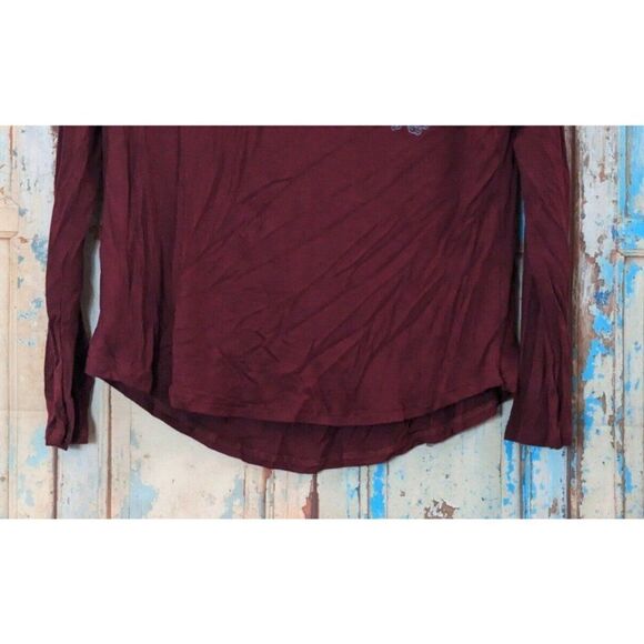 Stunner California Womens Size Medium Maroon Long Sleeve Scoop Neck T-Shirt - Picture 2 of 9